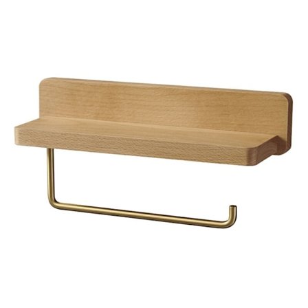 (10x30 cm) Dobbelt toiletpapir Massivt træ Installation Bøg Bøg Eksisterer Wc Væg Selvklæbende Wc Hund Horn Roll Roll Decor Decor Decor (Bøg, 3.9