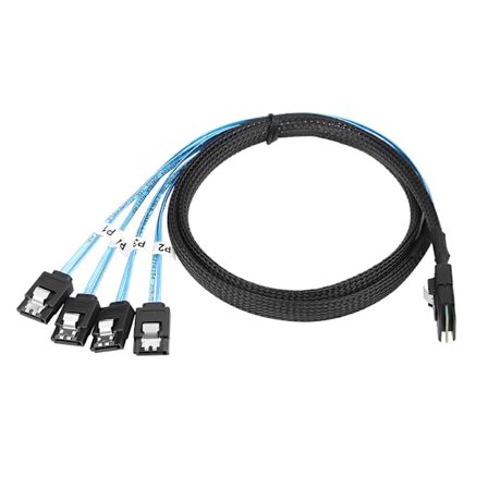 Cabledeconn 36P SFF-8087 til 4 SATA 7Pin Harddisk Datatransmissionskabel (1m)