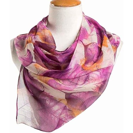 Sjal for kvinner Lett Sjal Elegant Blomstermønster Gjennomsiktig Sjal Sjal Wraps, lilla