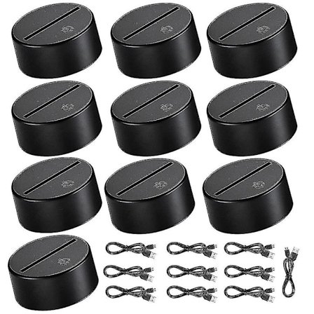 10 st 7 Färger Touchlampa Bas 3D Natt LED Ljus Lampa Bas LED Lamphållare Display Stativ