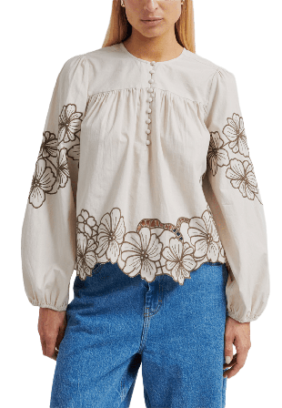 Second Female Elinor Blouse Blusar Dam Beige XL