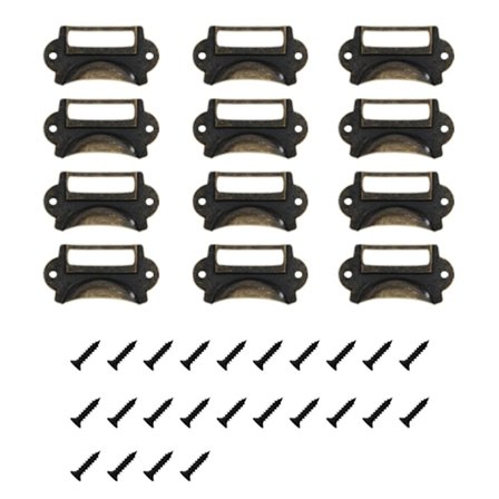 12 stk. Skuffeskilte Ramme Etiket Holder Kabinet Håndtag Til Møbler