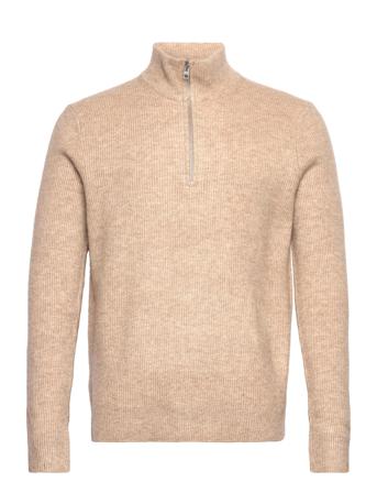 Parkd Knitwear Half Zip Pullover Beige Mango