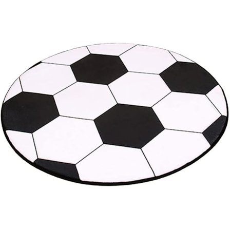 Golvmatta 1st Söt Tecknad Fotboll Matta Rund Fotboll Barnmatta Soffbord Stol Matta Handgjord Matta (80cm/31.5tum)