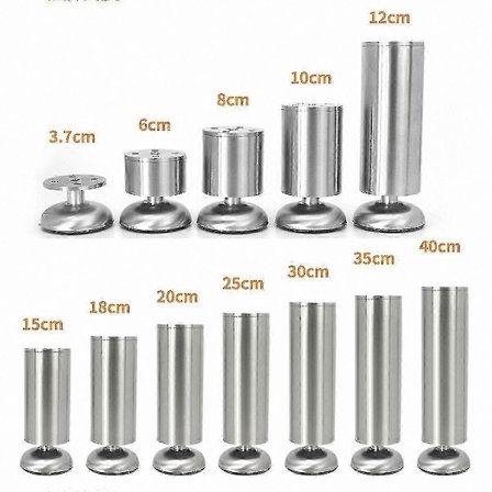 Justerbare ben i rustfritt stål for møbler, kraftig støtte for bord, skap og sofaer