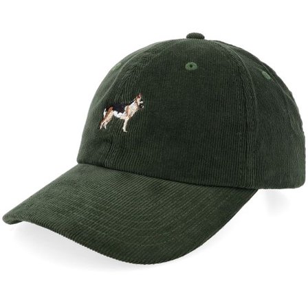 Iconic - Grön unconstructed Keps - German Shepherd Dog Heritage Cord Dark Olive Dad Cap @ Hatstore