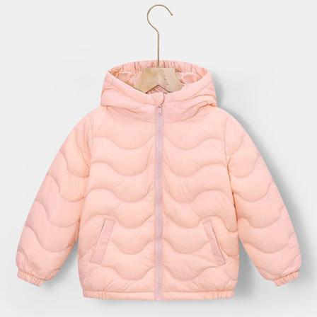 Flickor Full Zip Down Jackor Med Fickor Hood Neck Ytterkläder