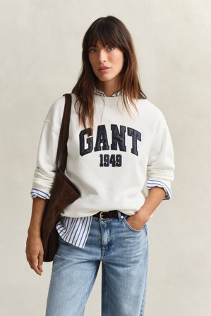 GANT Damen Graphic Rundhals-Sweatshirt (M) Weiß