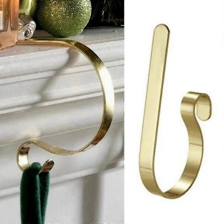 1/2/4 st Julstrumphängare Hållare Mantel Strumpor Krokar Öppen Spis Clip Dekor Guld 4st