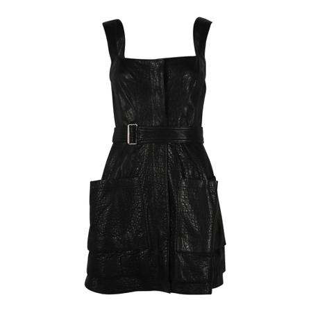 Alexander McQueen Pre-owned, Sleeveless Dress w/ Front Pockets Zwart, Dames, Maat:S,leer
