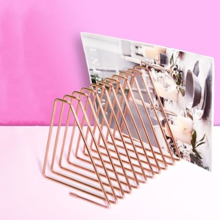 Book Organizer Magasinholder Rose Gold Color