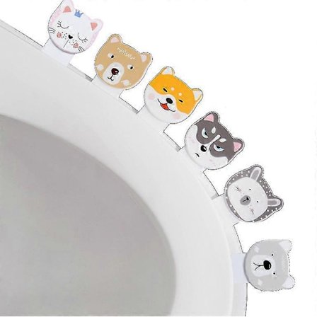 Toilet Sæde Håndtag Sæt, Undgå Berøring Selvklæbende Hygiejne 6 stk