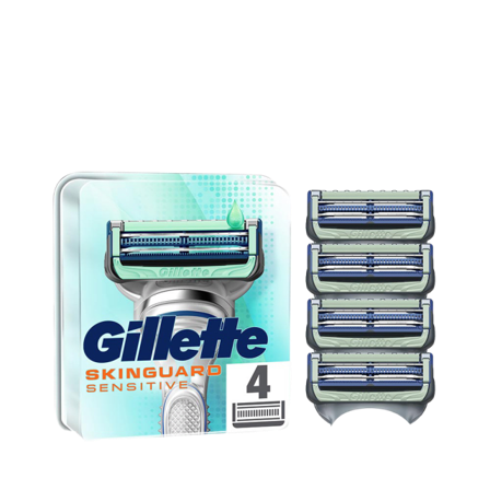 Gillette Skinguard Sensitive Aloe Rakblad, 4st Rakning Herr