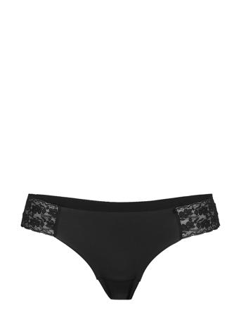 Brief Lace Invisible Thong Low Stringtruse Undertøy Svart Lindex