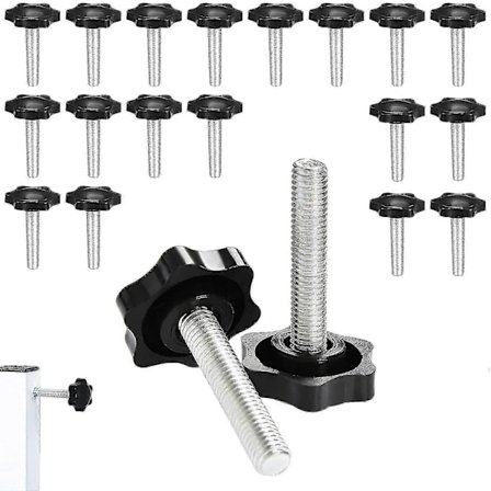 20 kpl M640mm Tähtiruuvi Kiinnityskahva Muovi Tähti Käsittely Teollisuus Koneille (musta) Starlight