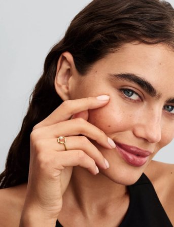 Pandora 14K Gold-Plated Ring With Treated White Freshwater Cultured Pearl And Clear Cubic Zirconia - Gold - 56