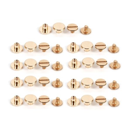 10 sæt 5/6,5/8mm Massive Messing Knapper Stud Skrue Nægleskrue Til Læder Nitter Bælte DIY Guld