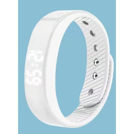 (Vit) Multifunktionell Smart Armband med Stegräknare /