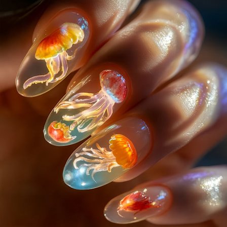 24 kpl Kiiltävät Mantelinmuotoiset Painettavat Tekokynnet Läpinäkyvä ABS Tekokynsi Tapahtumaan