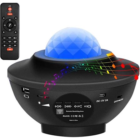 LED Star Light Projector, Starry Night Lights Roterande Ocean Wave Music Projection Lamp