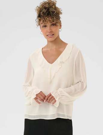 Cream Crflake Blouse - Cream - 34