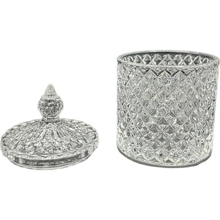 Sockerskål i glas, retro sockerskål, karaff, café, bistro, restaurang, ströare, skål, godisskål, sockerbehållare (glasskål med lock)