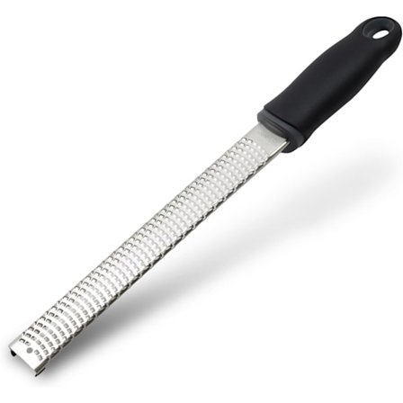 Citron Zester & Rivejern til Ost, Ingefær, Hvidløg, Muskatnød med en Længde på 32,3 cm (Sort)