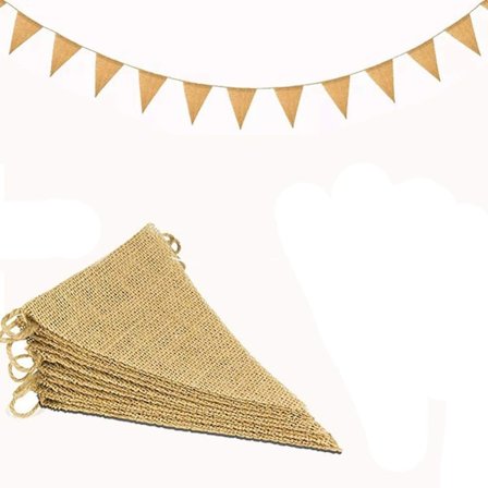 Vimpelkedja Vimpelgirland Vintage Jute Bunting Banner