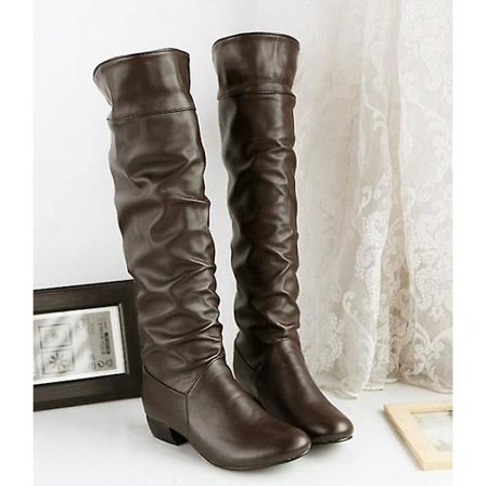 Vinter Mid-kalv Dam Flats Klack Half Boots