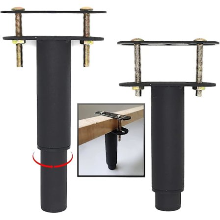 2 stk justerbare senterstøtteben i metall for seng, seng og sofa møbelskap fotben føtter støtte tung, plattformsengramme re