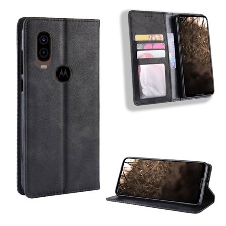 Bofink Vintage Motorola One Vision kotelot - Musta