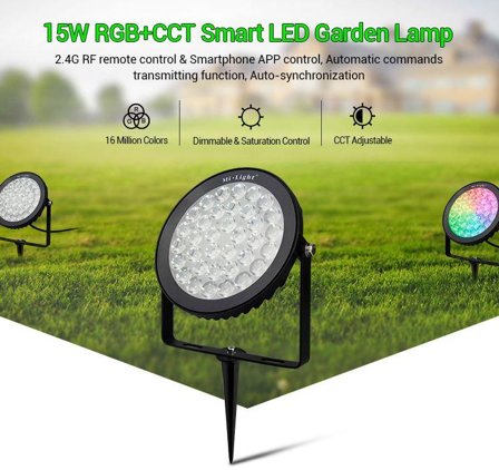 SYNERGY LED Garten Lampe 15W RGB-WW mit Funk und WLAN IP65 230V *MiLight*