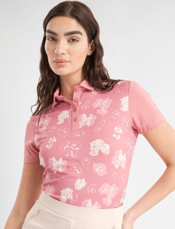 Calvin Klein Golf Harmony Printed S/S Shirt - Pink - S