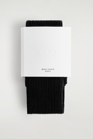 COS Women's Medias De Canalé De Lana Merino in Negro