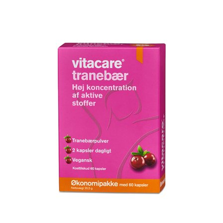 VitaCare Tranebær økonomipakke 60 stk, Helse & Madvarer, Ingredienser, Tranebær