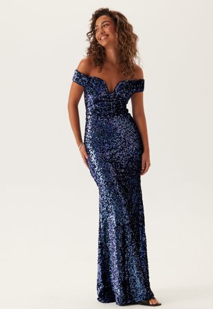 Goddiva-Sequin Velvet Sweetheart Maxi Dress-M (UK12)
