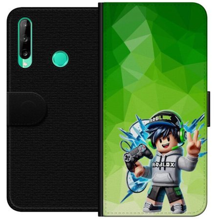 Kompatibelt Lommeboketui til Huawei P40 lite E Roblox-inspirert gamerfigur med headset, håndkontroll og energiske effekter mot grønn bakgrunn