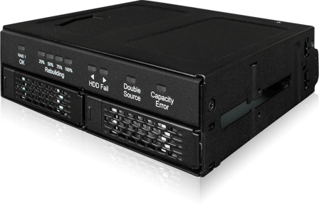 ICY DOCK 2x 2.5"SATA HDD/SSD RAID 1 in 1x 5.25" bay black