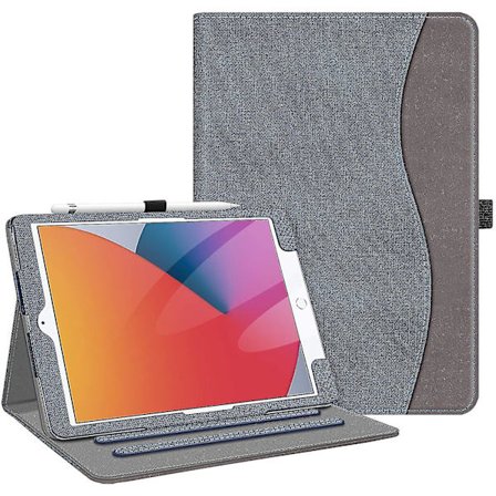 Wekity Cover til Ipad 10.2 7. generation 2019 - [hjørnebeskyttelse] Multi-vinkel visningsstativ cover med lomme og penneholder