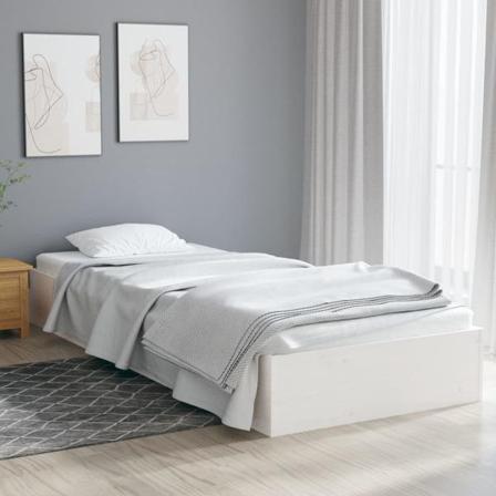 Vidaxl Sängram Vit Massivt Trä 90x190 Cm 3ft Vit