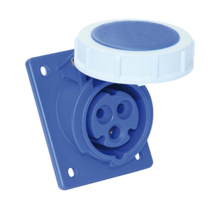 Garo UISV 216-6 S Paneluttak IP67, 3-polet, 16 A, skrå Blå, 6 h, Stikkontakter & kabler