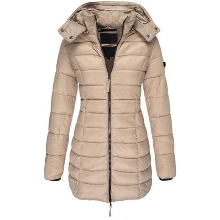 Vintervarma bomullsjackor Medellängd Huva Slim Style Jackor Tjock Lös Snygg khaki m