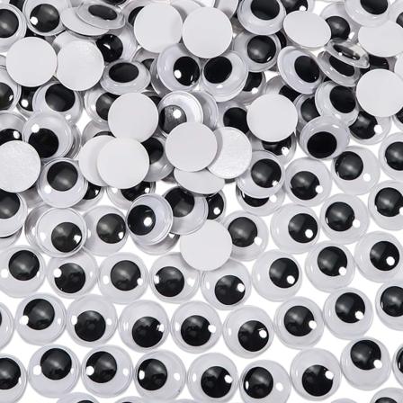 300 kappaletta 20mm liikkuvat silmät mustavalkoiset pyöreät muoviset liima-S