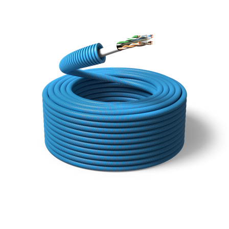 PM FLEX Kat 6 Multimediakabel fördragen, 100 m 1xU/UTP6, ytter-Ø16 mm, Anslutningsdon & kablar
