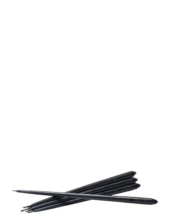 STOFF Nagel Stoff Nagel Taper Candles By Ester & Erik (Box W/6 Pcs) - Black - ONE SIZE