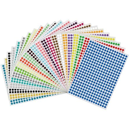 10 st Kodningsetiketter Circle Dot Stickers Etiketter Självhäftande vattentät klistermärke Utskrift Papper Dot Etikett för barn Vuxna (slumpmässig 
