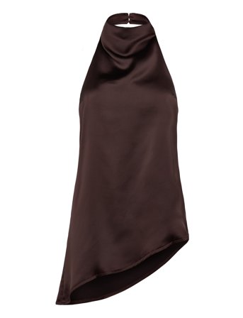 Gina Tricot Halterneck Tunic Top - Brown - 40