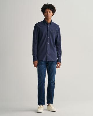 GANT - Piquéstrikket jerseyskjorte i regular fit - Herre - M