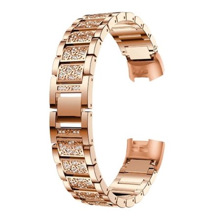 Fitbit Charge 3 hållbart klockarmband i rostfritt stål - Roséguld