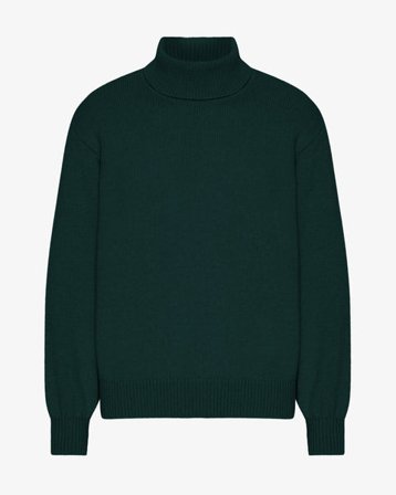 Merino Wool Turtleneck - Emerald Green